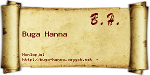 Buga Hanna névjegykártya
